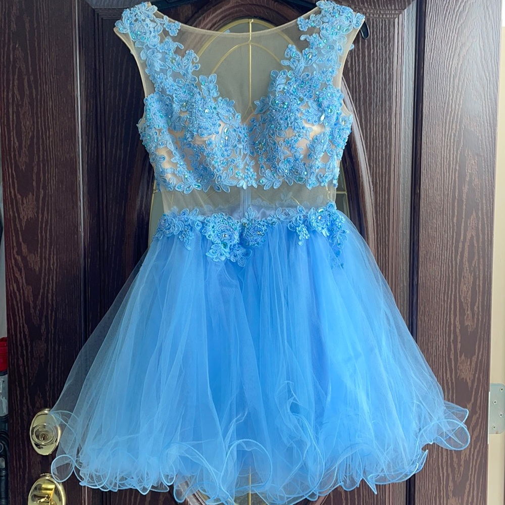 Let’s Fashion Light Blue Cocktail Dress